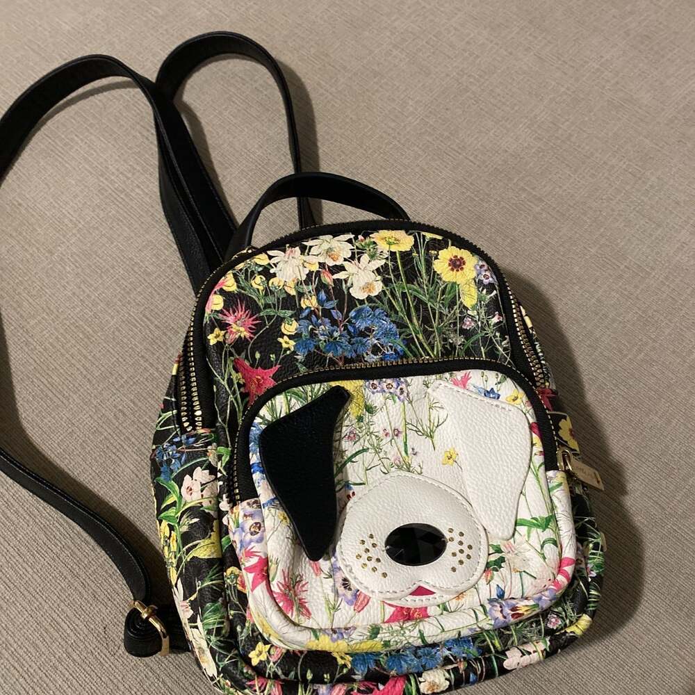 Betsey Johnson Floral Puppy Dog Mini Backpack